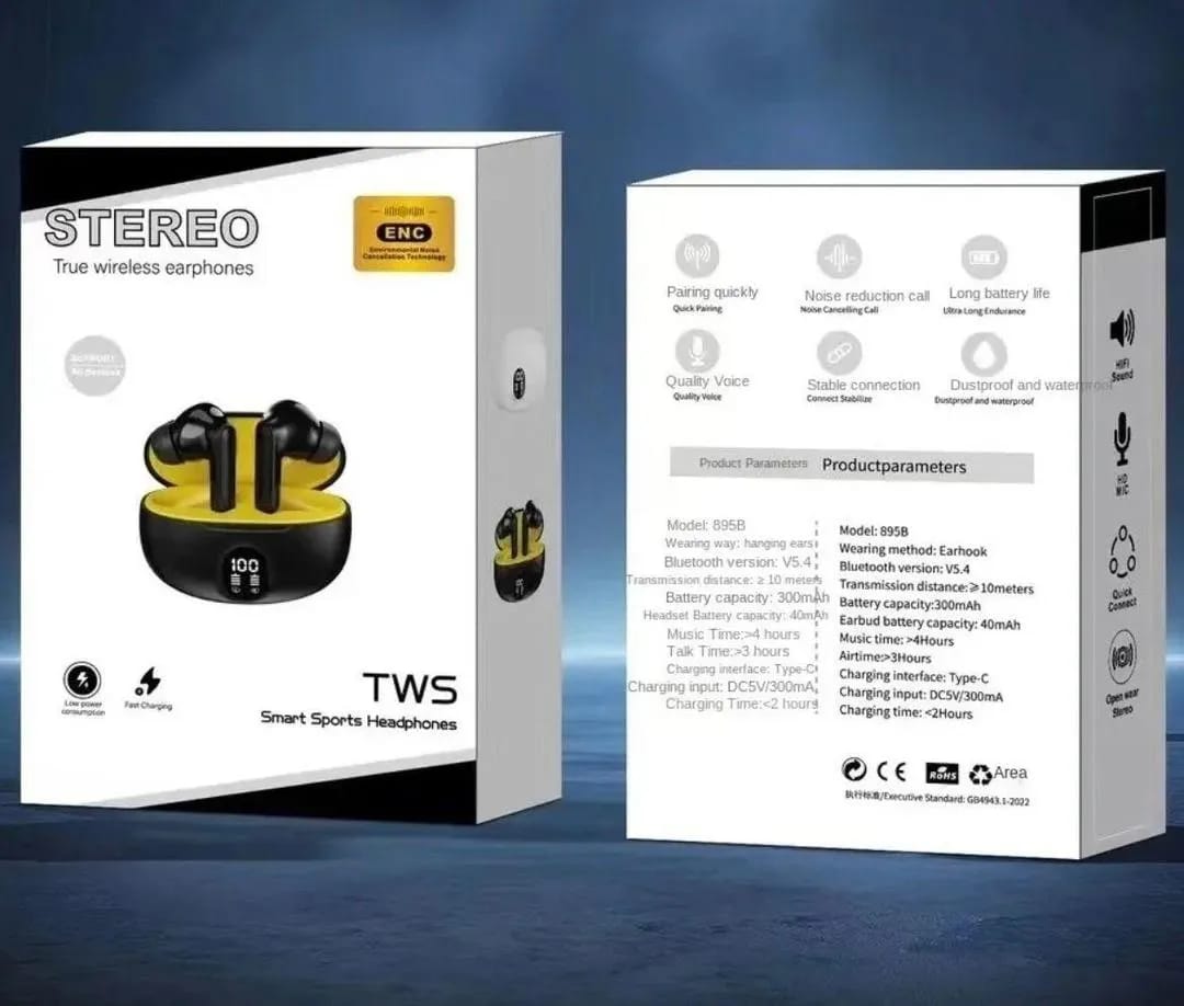 Stereo TWS Wireless Earbuds - Bluetooth 5.3 Headphones with Deep Bass & HD Mic