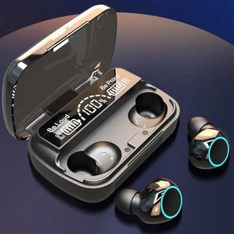 M10 Wireless Bluetooth 5.1 Earbuds – True Wireless Stereo (TWS) Headphones with Intelligent LED Power Display & Touch Control Charging Case